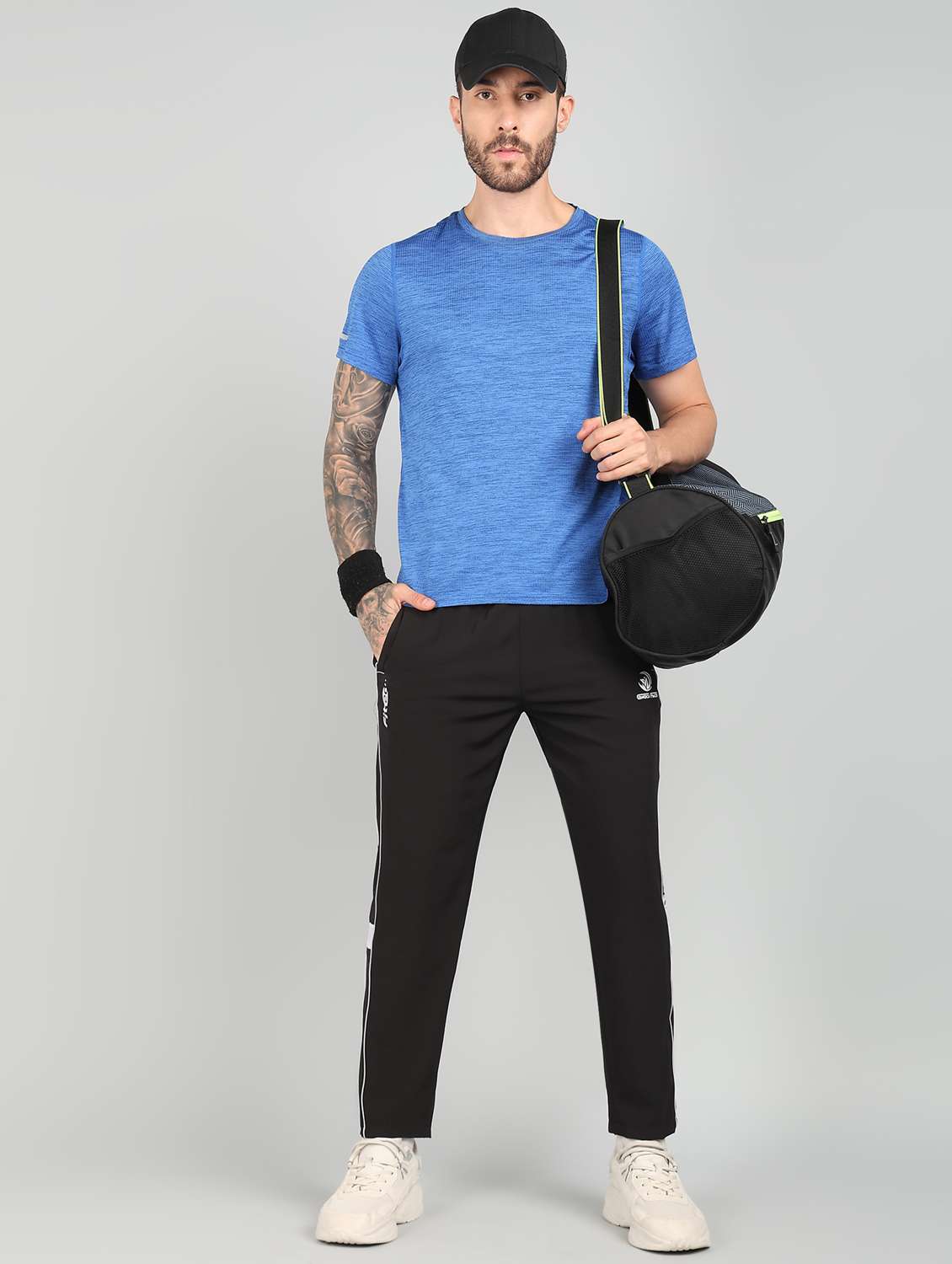 men mid rise side taped full length track pant - 21391203 -  Standard Image - 3