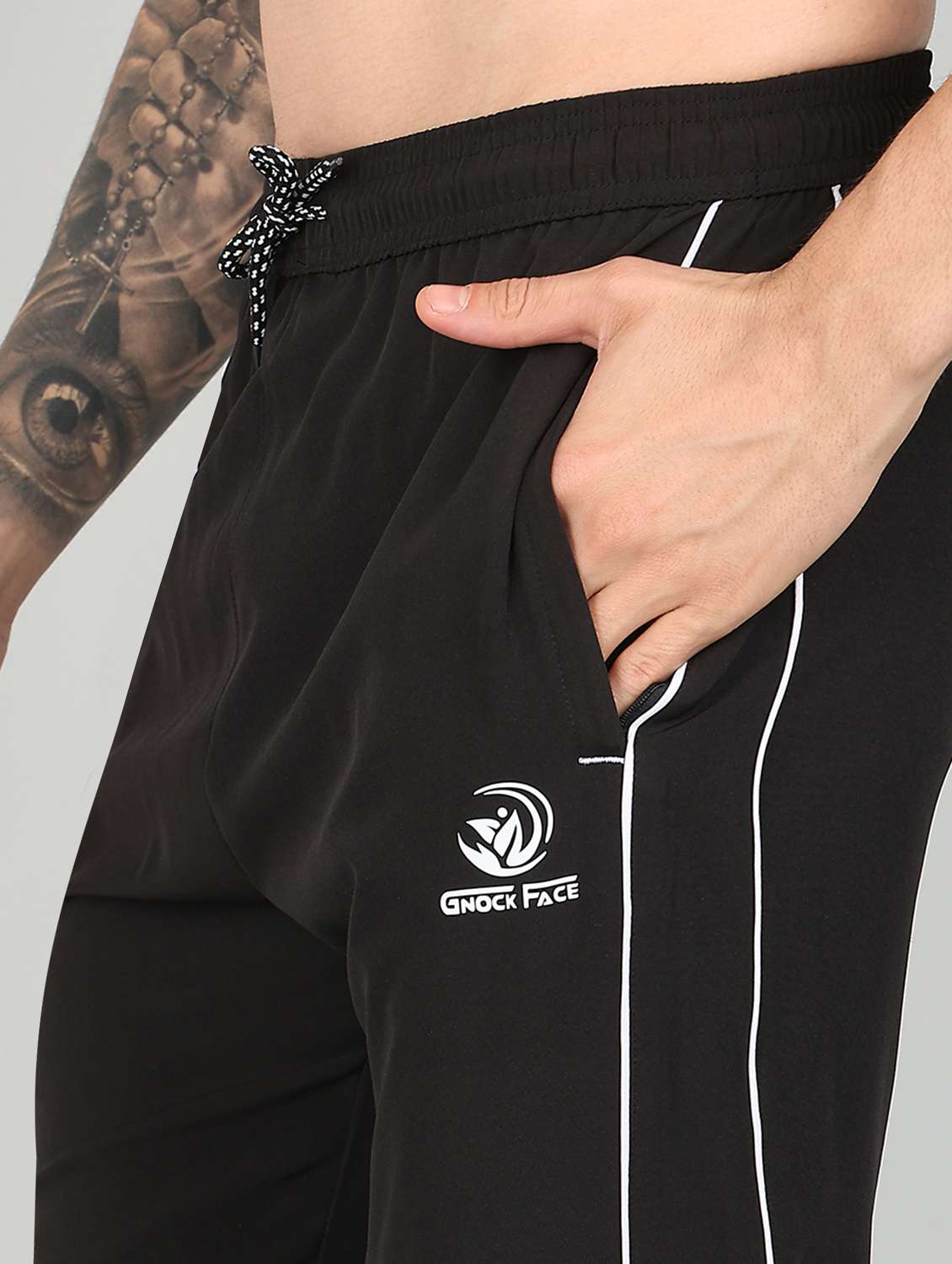 men mid rise side taped full length track pant - 21391203 -  Standard Image - 5
