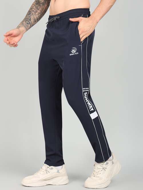 men mid rise side taped full length track pant - 21391204 -  Standard Image - 0