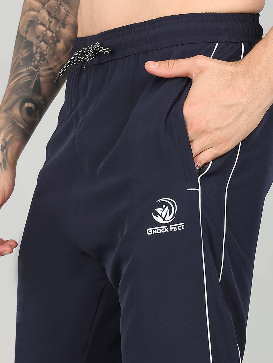 men mid rise side taped full length track pant - 21391204 -  Standard Image - 3