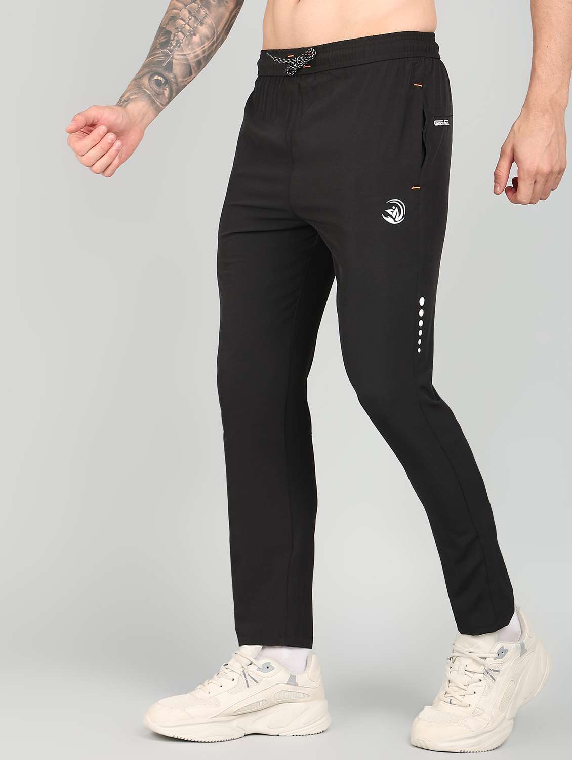men black polyester full length track pant - 21391214 - Zoom Image - 0