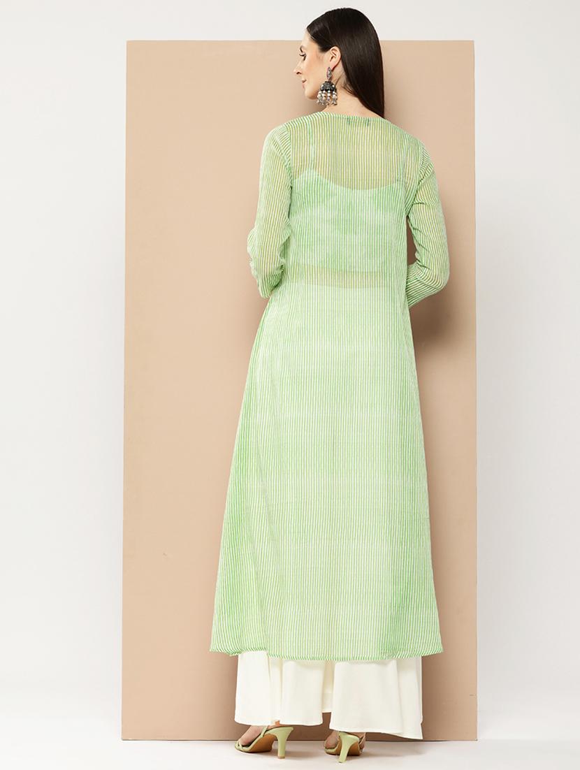 women green geometric printed fusion set - 21391249 - Standard Image - 3