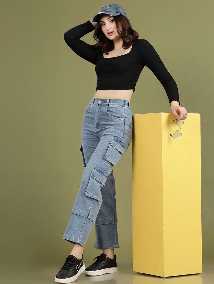 women's high rise solid cargo 