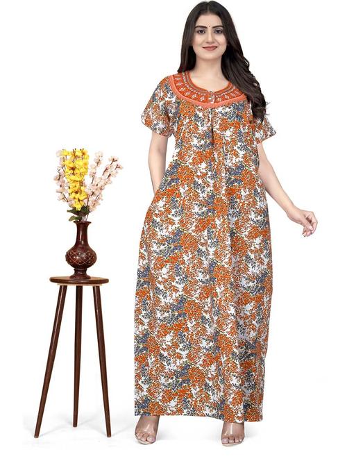 women orange cotton nighty  - 21391299 -  Standard Image - 0