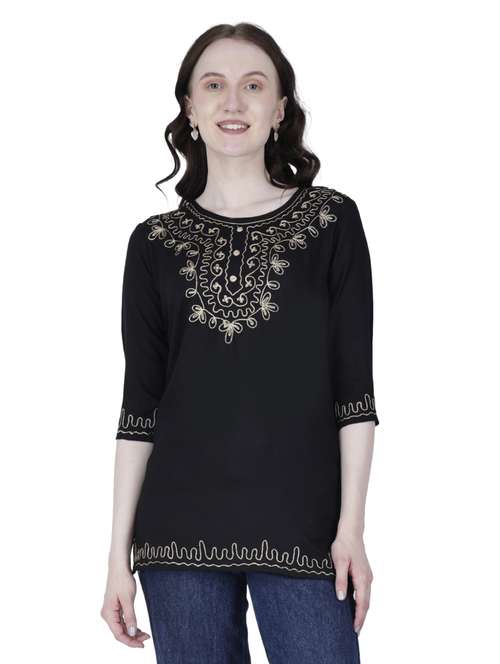 women embroidered rayontunic - 21391811 - Standard Image - 0