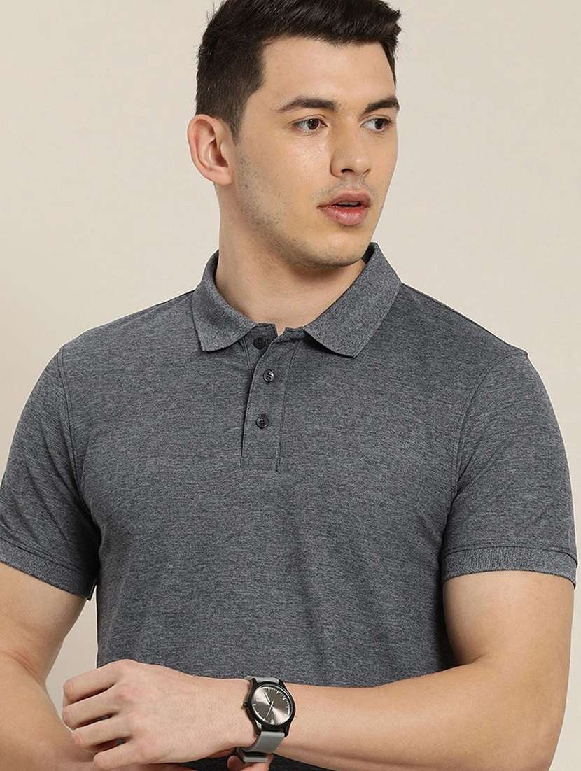 men polo neck solid t-shirt - 21391862 -  Standard Image - 3