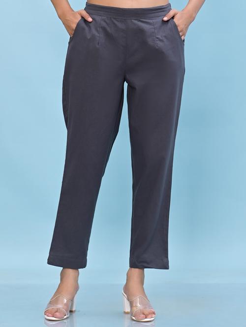 women solid mid rise tailored pant - 21391945 - Standard Image - 0