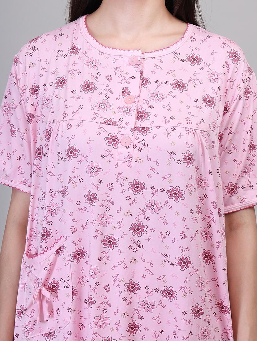 women pink viscose pyjama set - 21391971 - Standard Image - 5