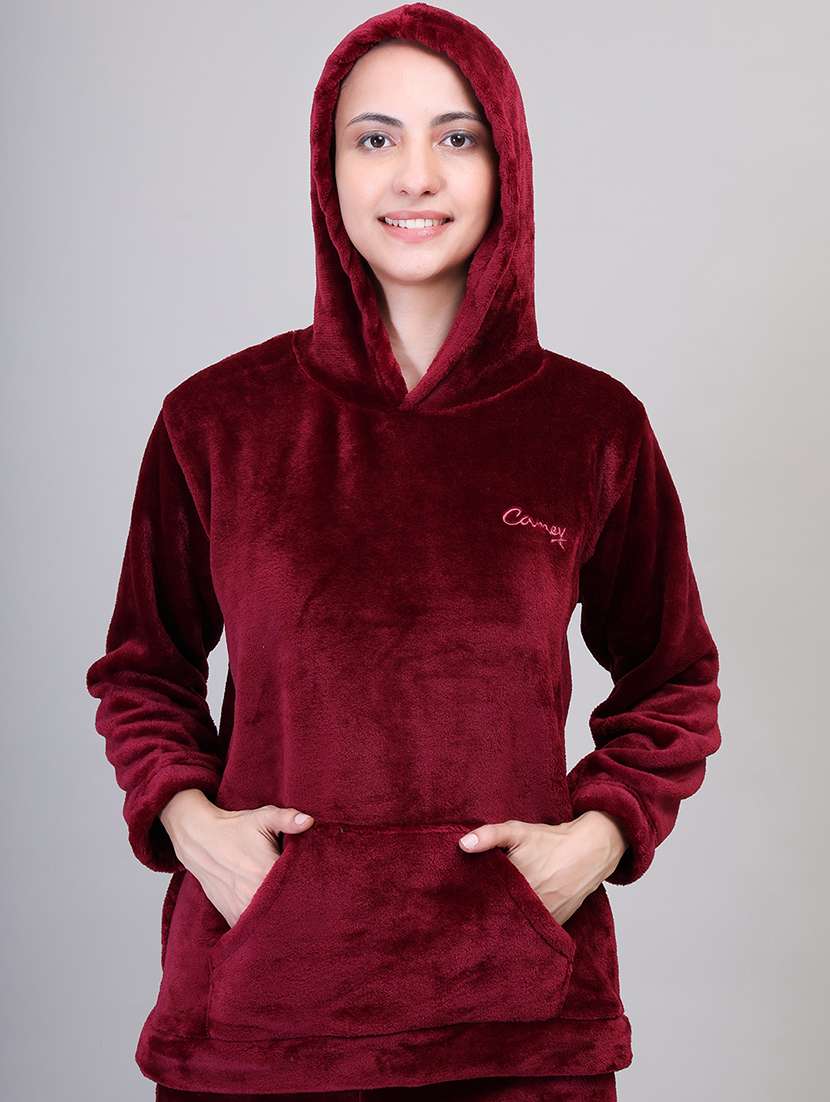 women maroon wool pyjama set - 21391977 -  Standard Image - 5