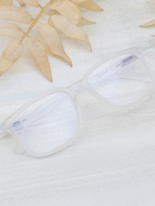 ted smith hustle bluecut & antiglare computer eyeglasses| wayfarer|blue light blocking| white casual spectacles| 54-18-140 - 21392038 -  Standard Image - 0