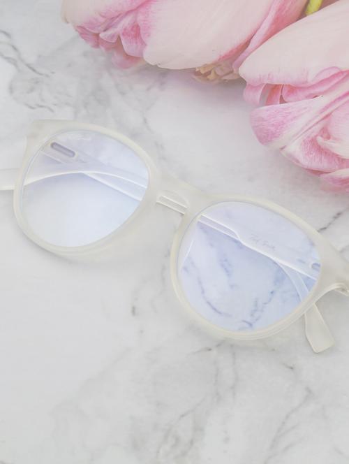 ted smith hustle bluecut & antiglare computer eyeglasses| round|blue light blocking| white casual spectacles| 50-19-140 - 21392041 -  Standard Image - 0