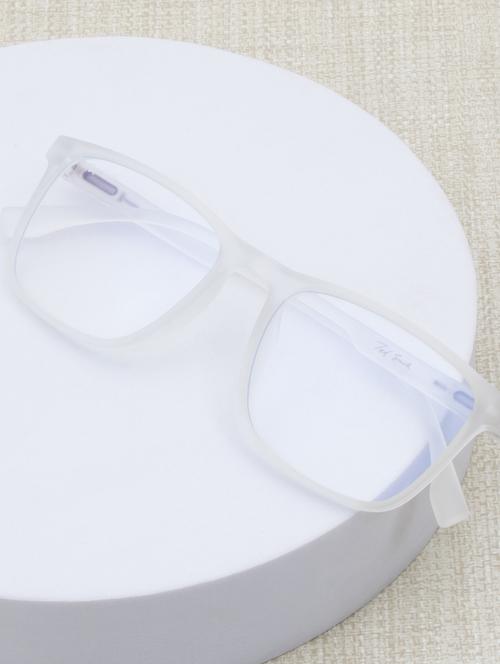 ted smith hustle bluecut & antiglare computer eyeglasses| wayfarer|blue light blocking| white casual spectacles| 53-18-140 - 21392043 - Standard Image - 0