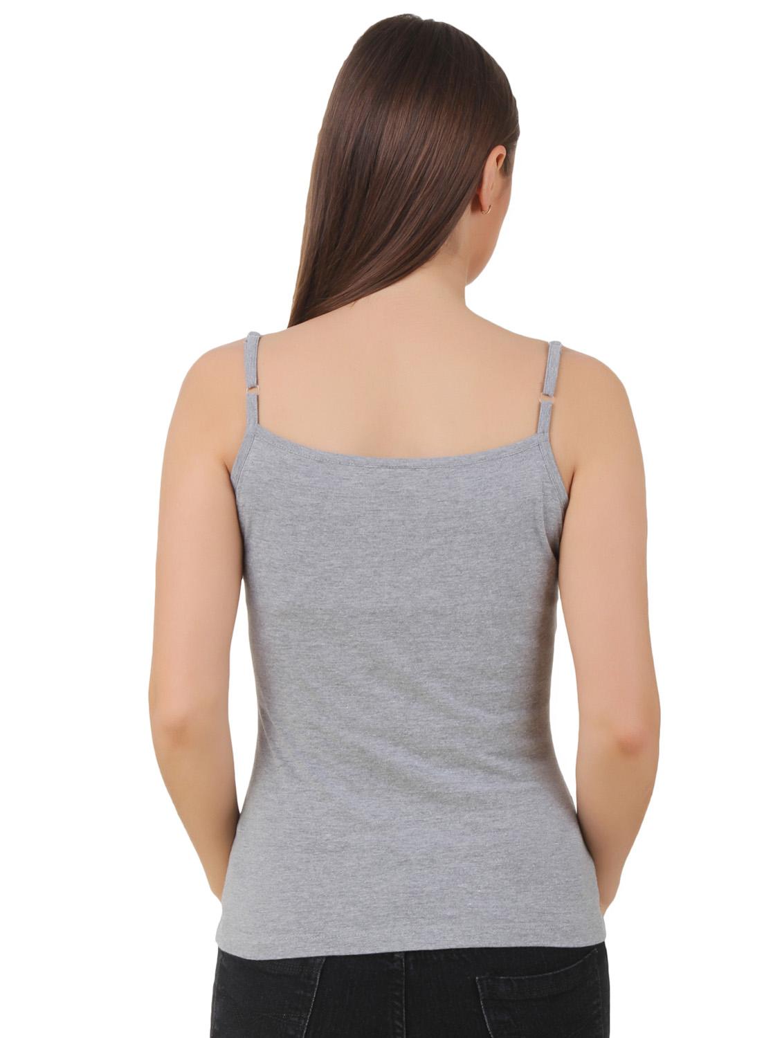 women grey melange cotton camisole - 21392268 - Standard Image - 3