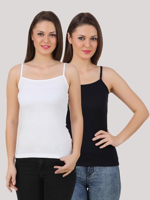 women sleeveless solid set of 2 camisole - 21392273 -  Standard Image - 0