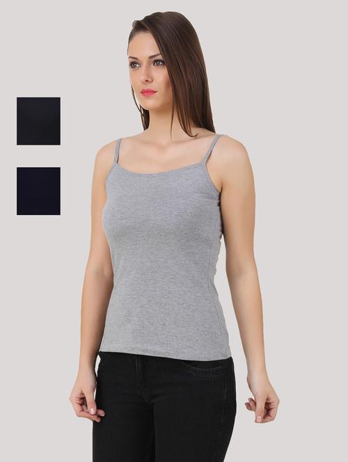 pack of 3 multi colored cotton camisole - 21392277 -  Standard Image - 0