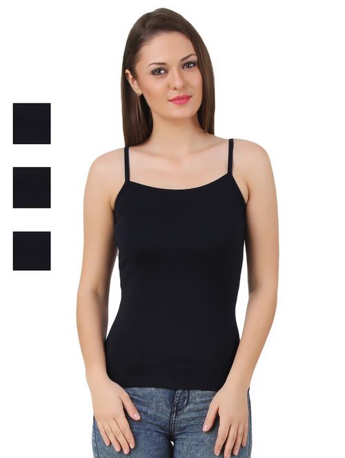 women sleeveless solid set of 3 camisole - 21392278 - Standard Image - 0