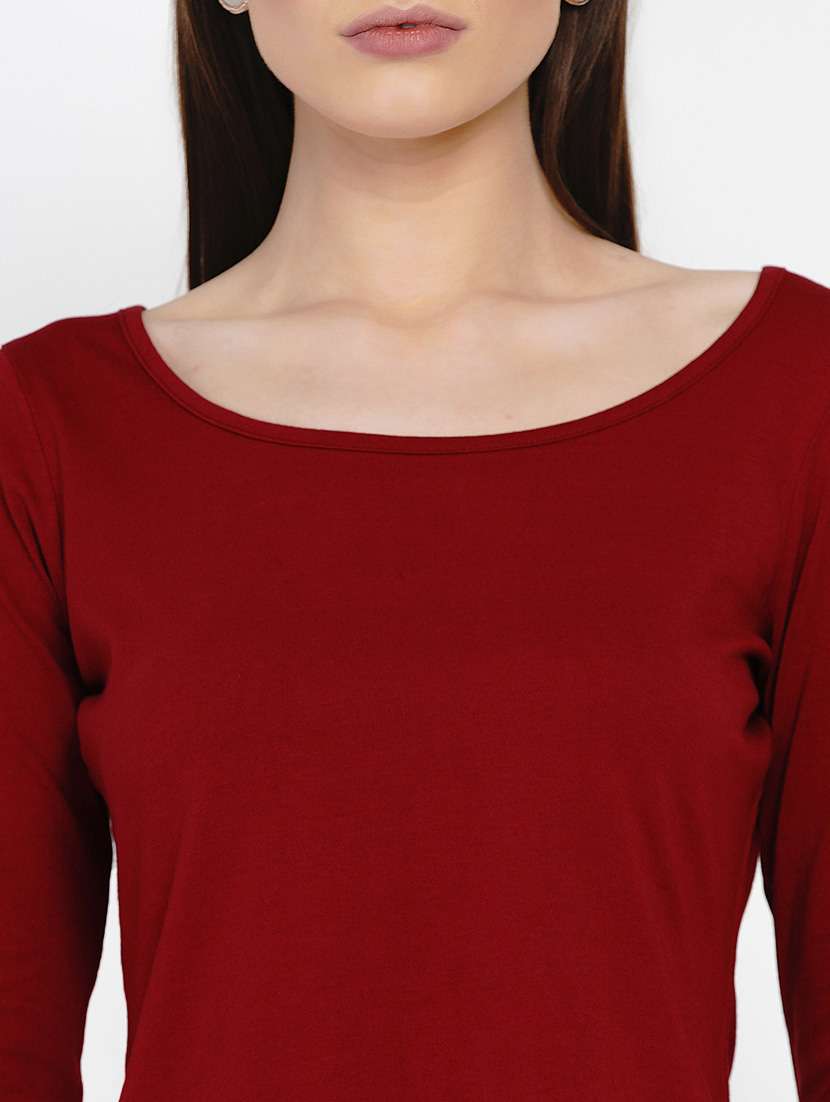maroon cotton regular top - 21392298 -  Standard Image - 5