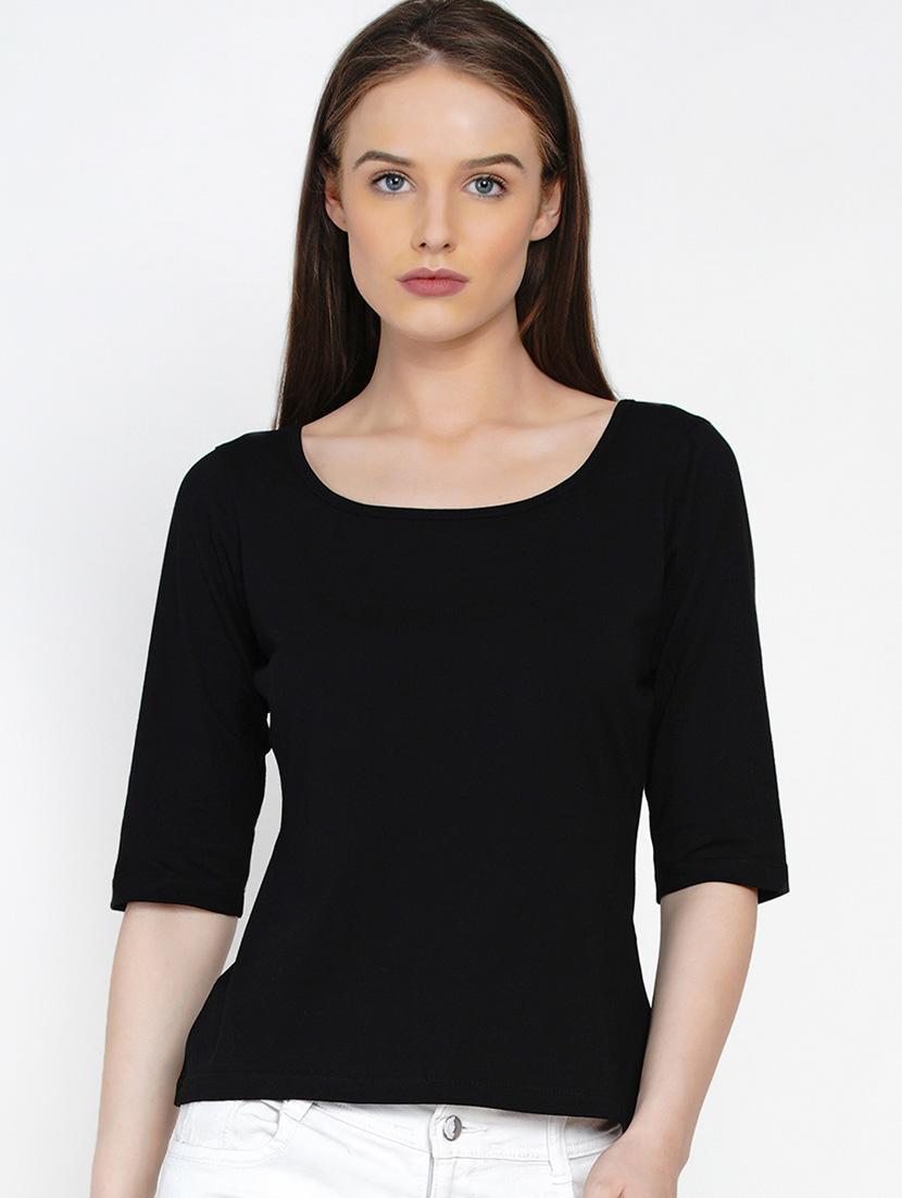 black cotton regular top - 21392300 - Zoom Image - 0