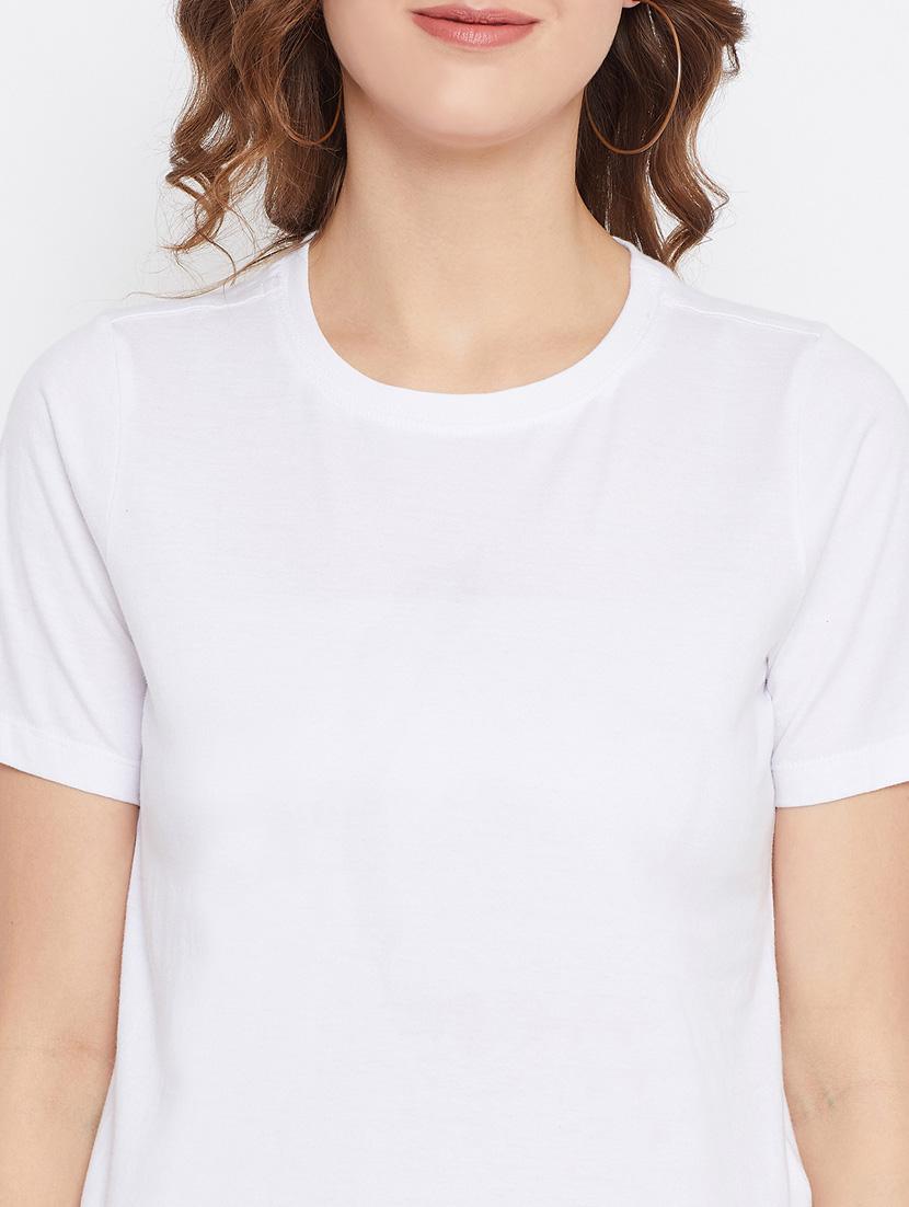 women white round neck solids top - 21392303 - Standard Image - 5