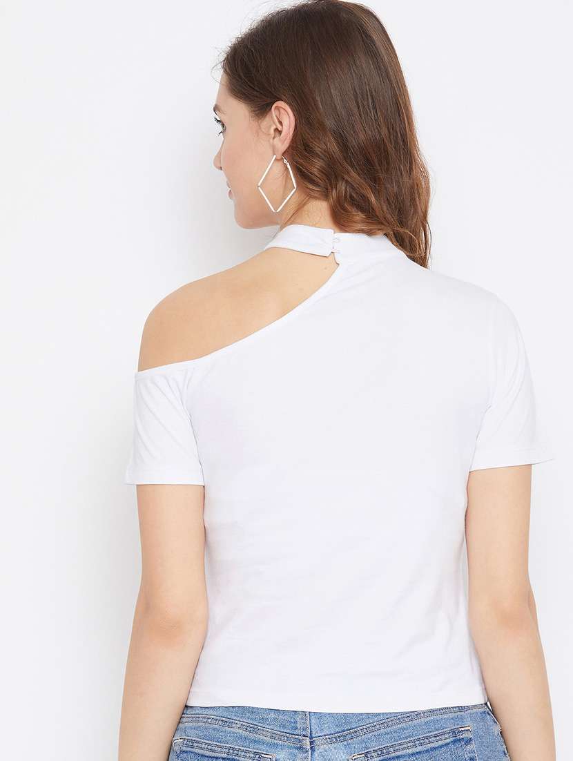 women white short sleeves solids top - 21392309 - Standard Image - 3