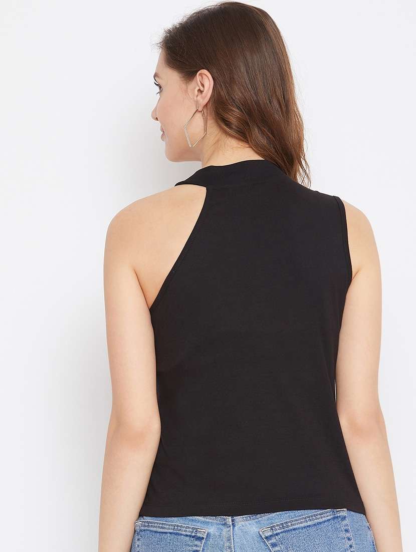 women black solids sleeveless top - 21392312 -  Standard Image - 3