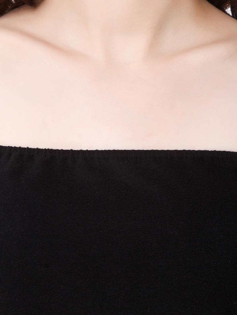 women black cotton crop top - 21392315 - Standard Image - 3