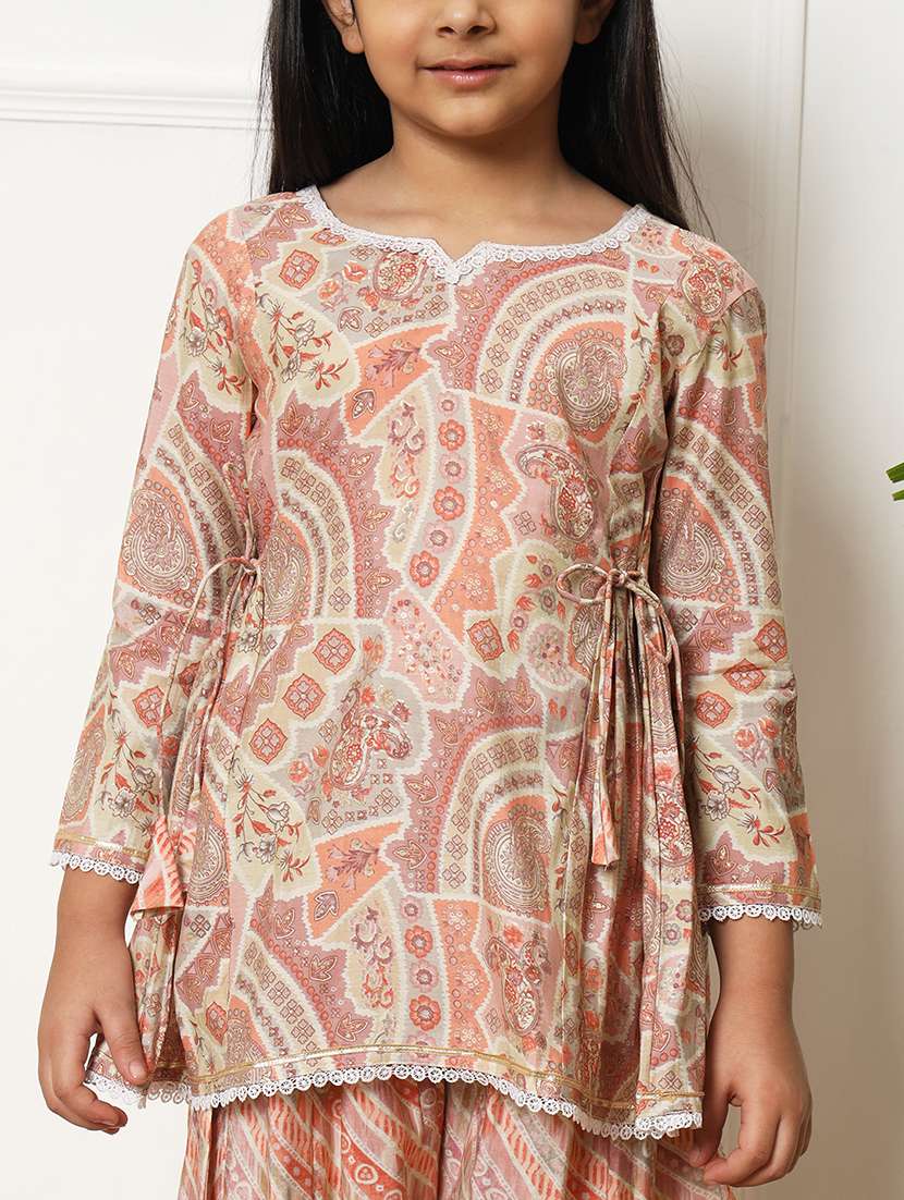 girls printed kurta palazzo set  - 21393238 -  Standard Image - 5