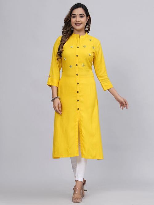 women mandarin neck embroidered a-line kurta - 21393366 - Standard Image - 0