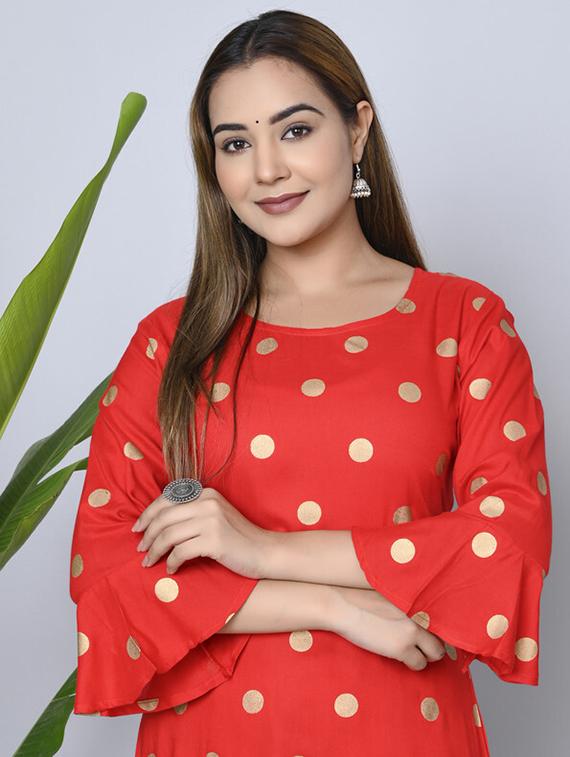 women printed straight kurta - 21393382 - Standard Image - 3