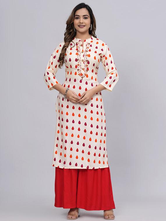 women printed kurta sharara set - 21393457 - Zoom Image - 0