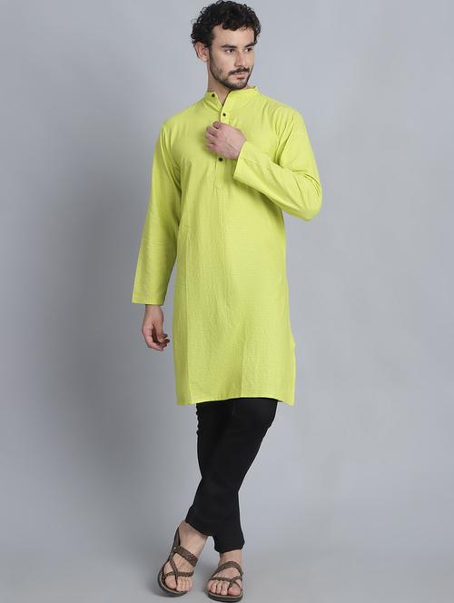 men mandarin neck striped long kurta - 21393731 - Standard Image - 0
