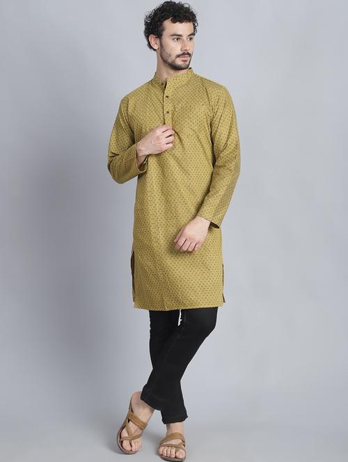 men mandarin neck printed long kurta - 21393747 -  Standard Image - 0