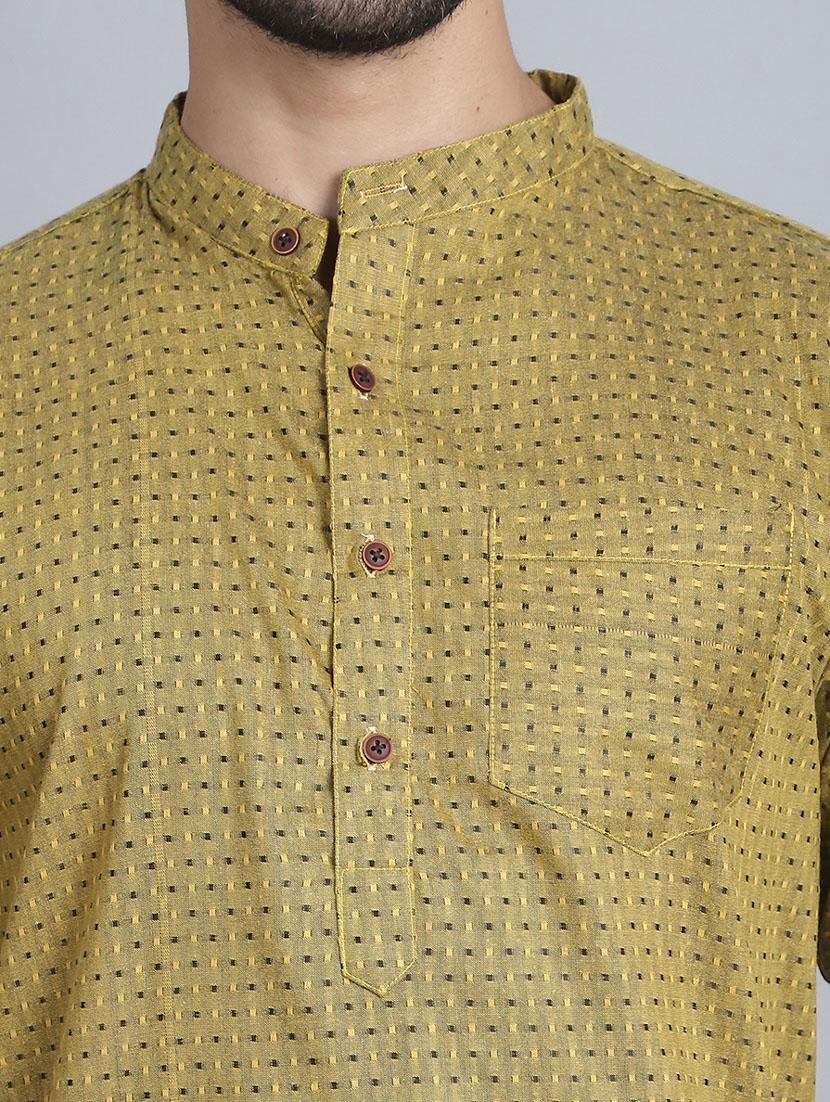 men mandarin neck printed long kurta - 21393747 - Standard Image - 5
