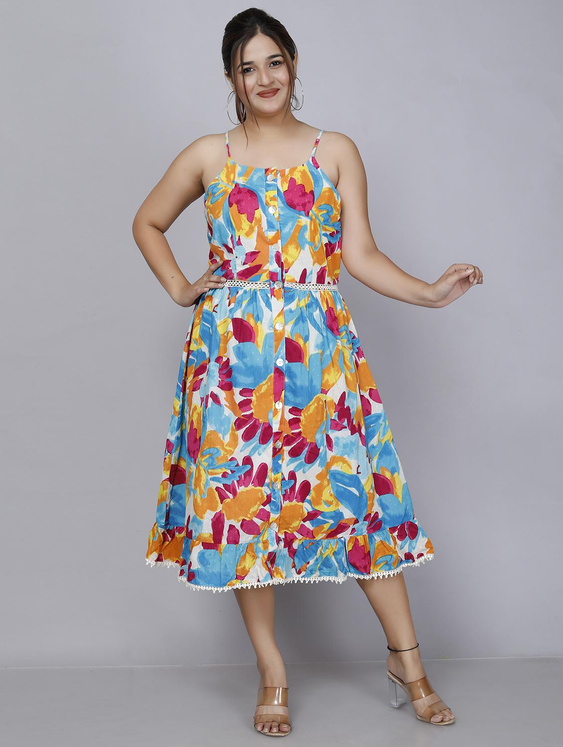 women off white cotton a-line dress