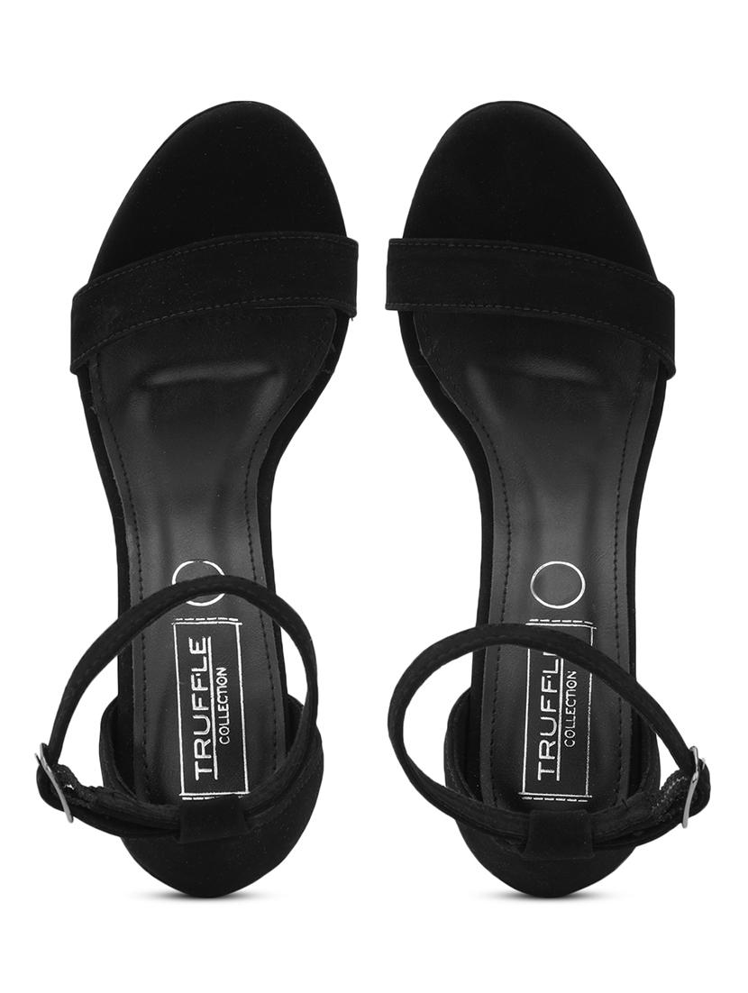 black suede ankle strap sandals - 21394904 - Standard Image - 3