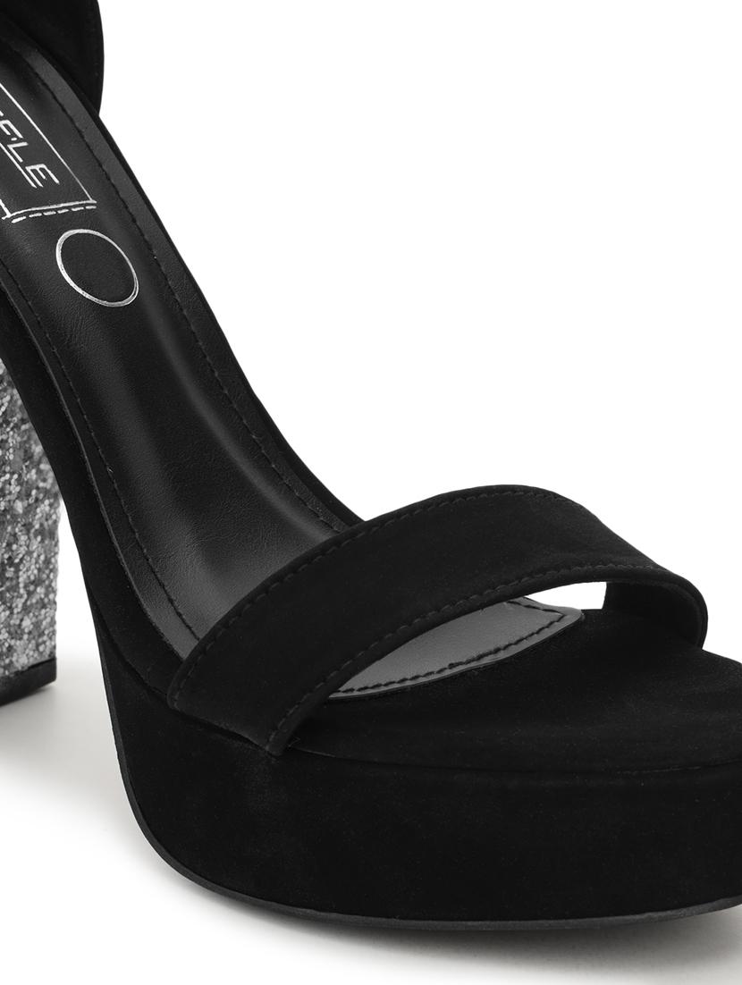 black suede ankle strap sandals - 21394904 - Standard Image - 5