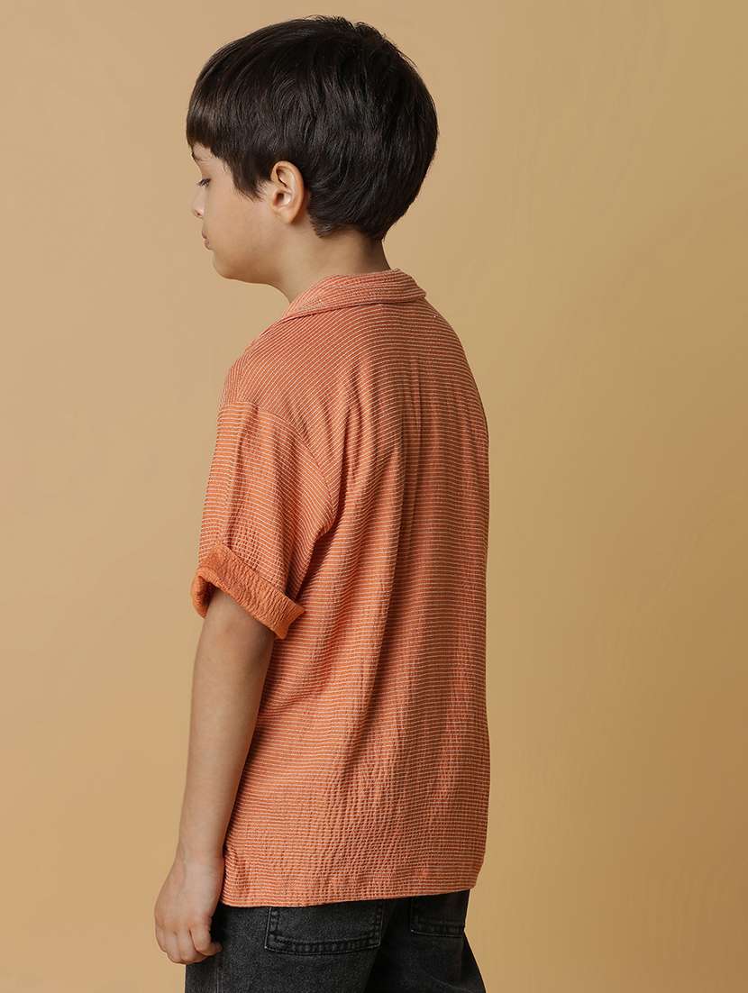 boys orange cotton shirt - 21395163 -  Standard Image - 3