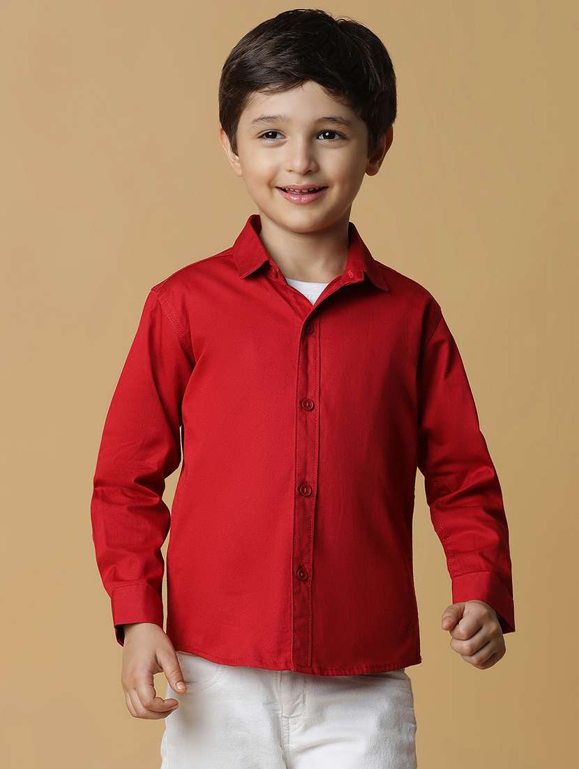 boys red cotton shirt - 21395168 - Zoom Image - 0