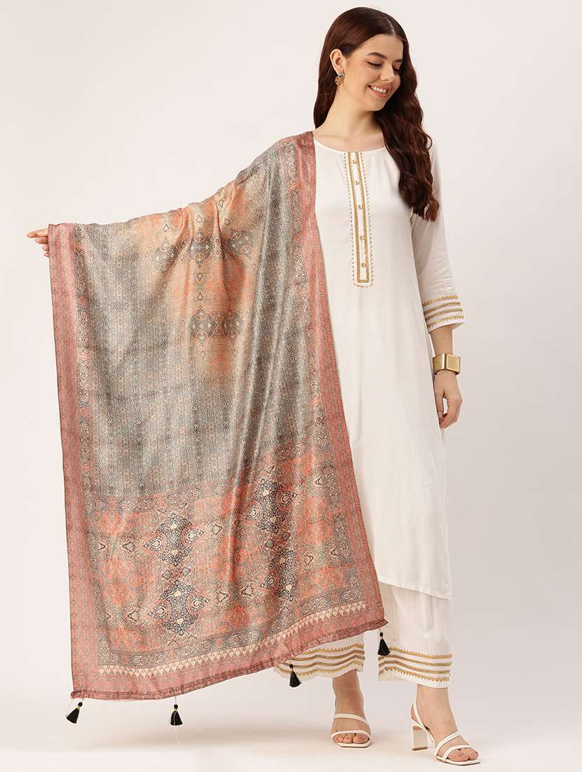 sangam prints multi color cotton printed traditional tassel dupatta - 21395444 -  Zoom Image - 0