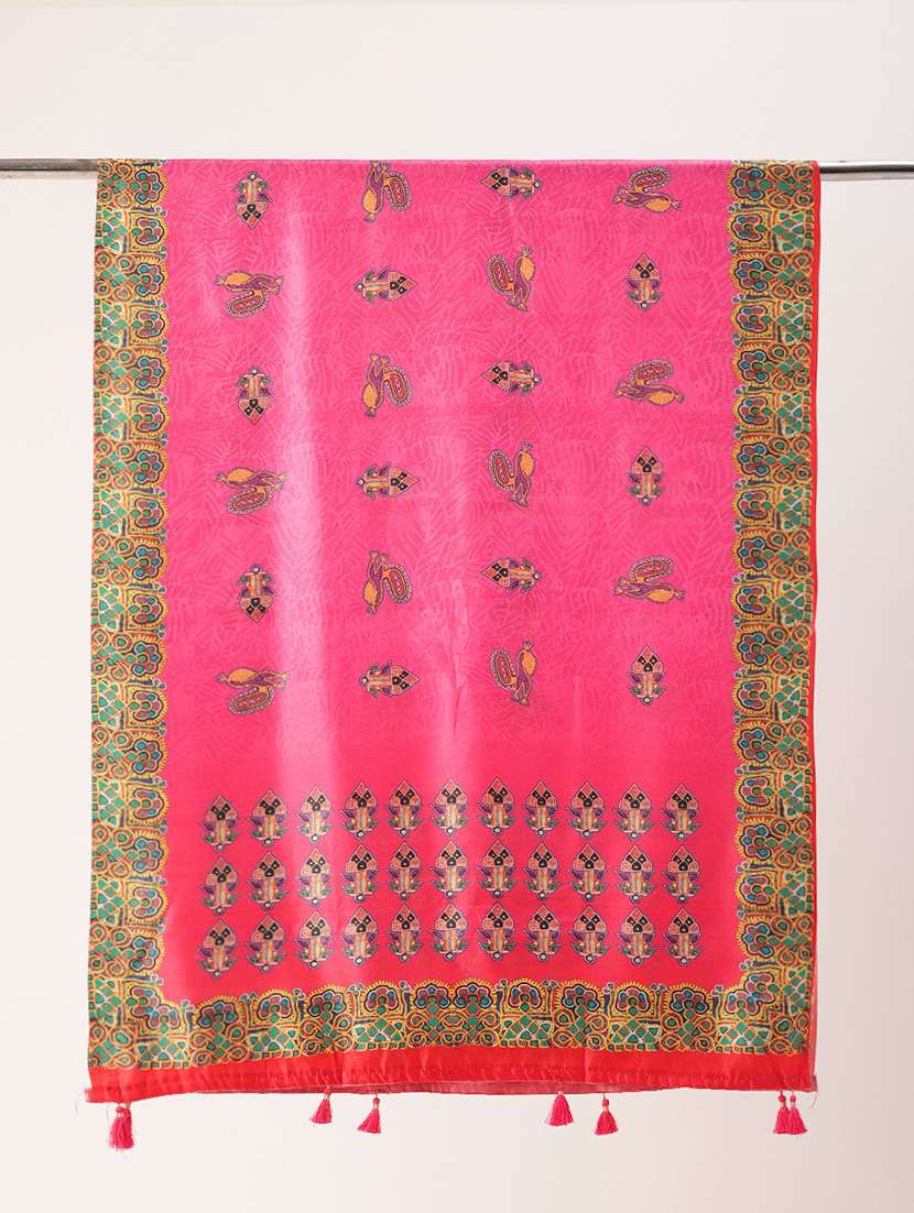 pink printed cotton dupatta - 21395451 -  Standard Image - 3
