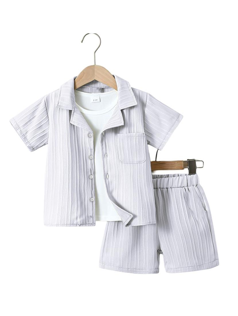kids white cotton lycra shorts set  - 21395492 -  Zoom Image - 0