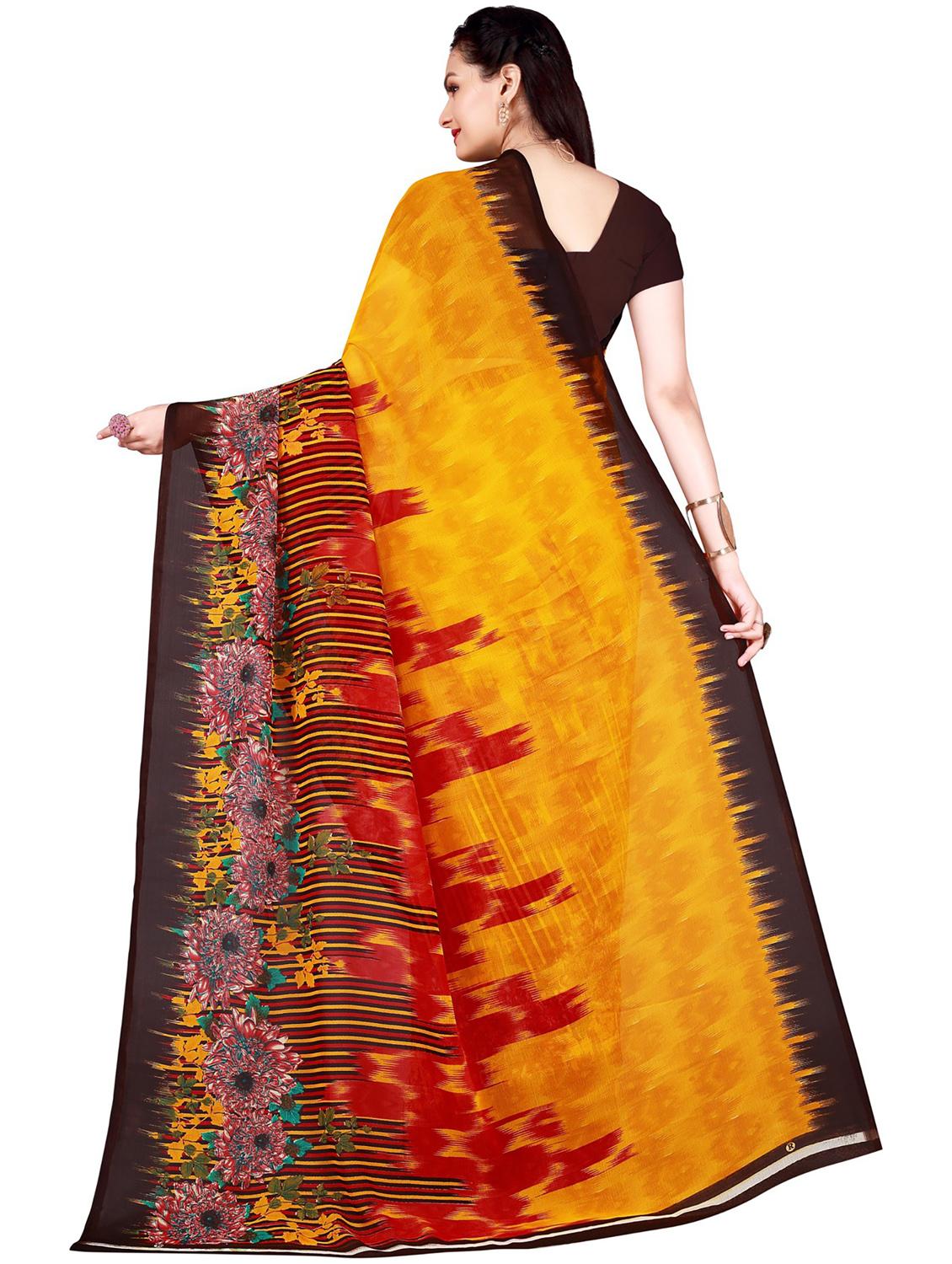 pack of 2 printed casual wear saree with blouse - 21396014 - Standard Image - 5