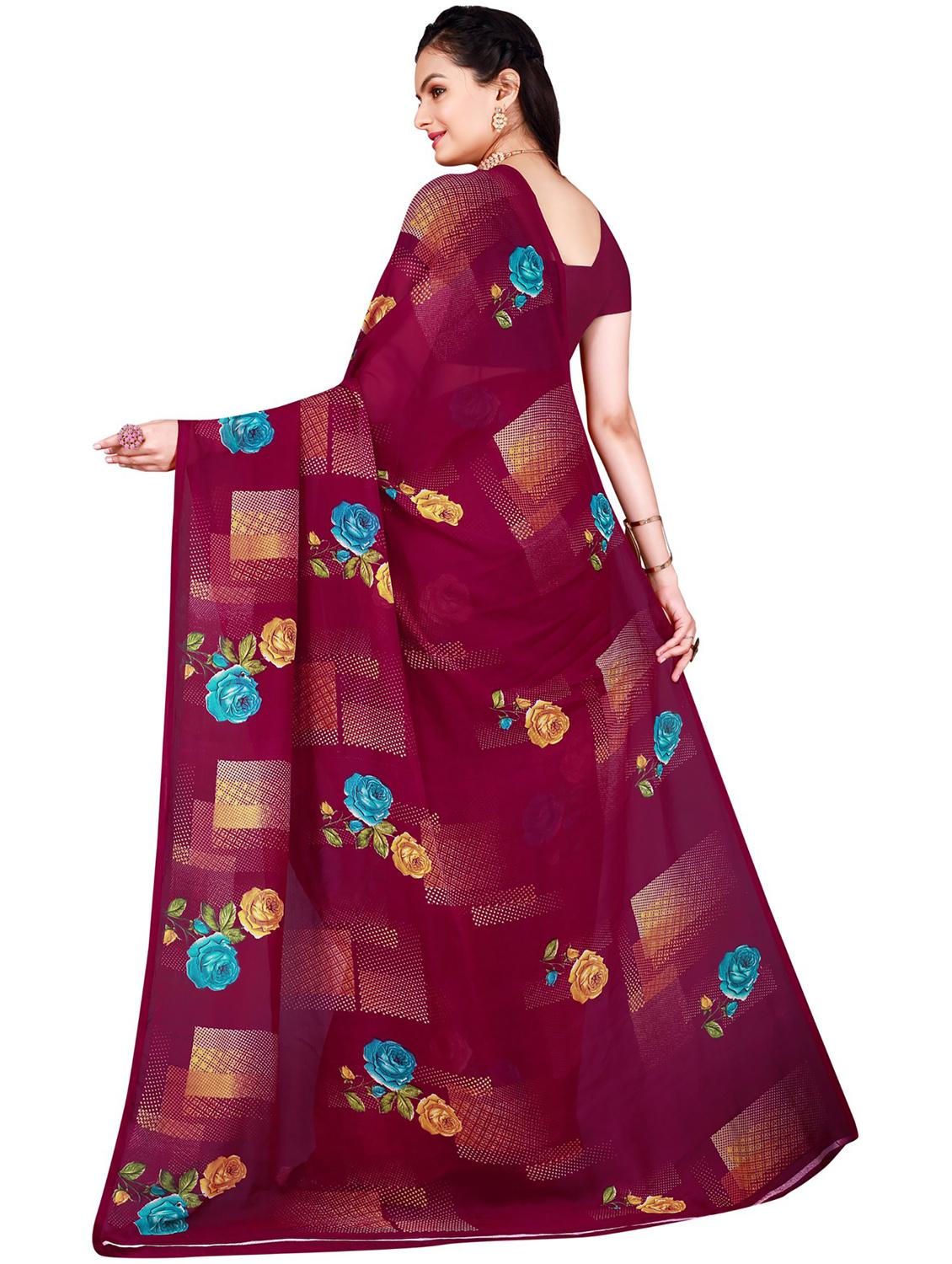 pack of 2 printed casual wear saree with blouse - 21396021 - Standard Image - 5