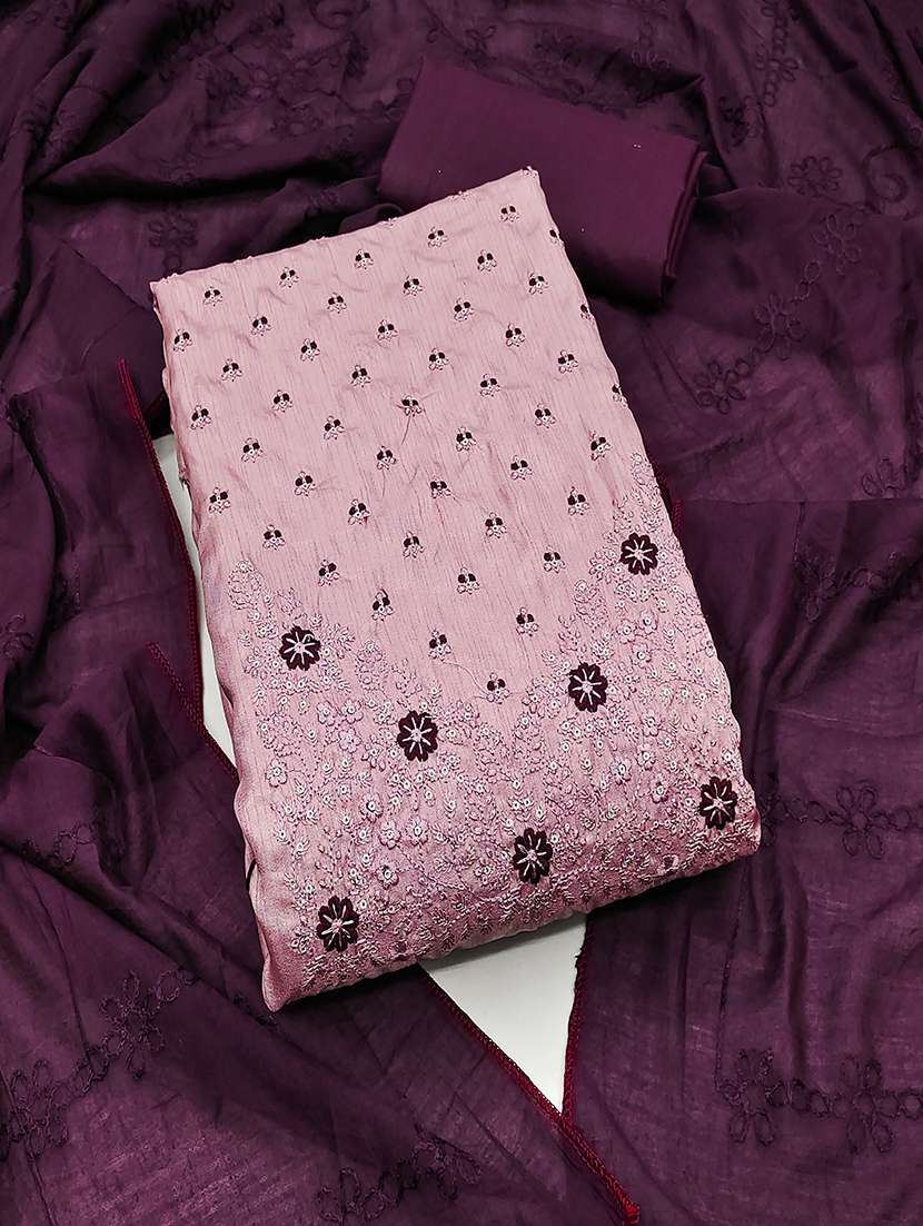 women embroidered unstitched suit set