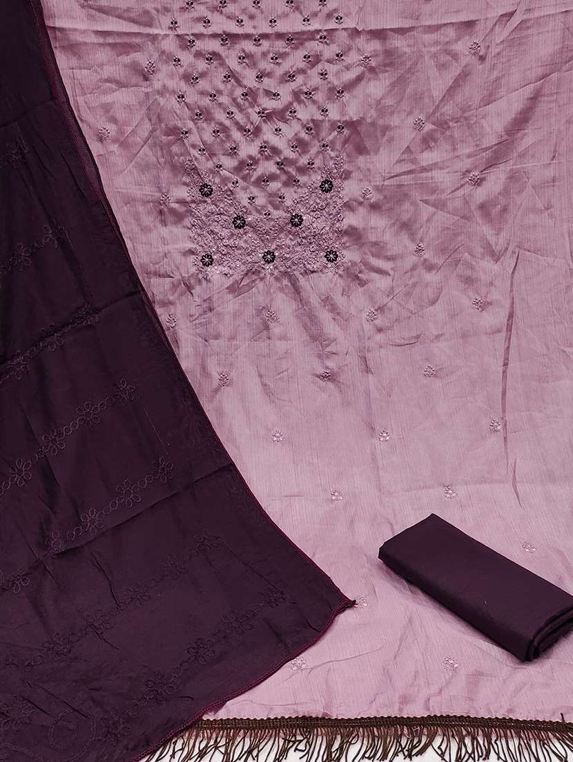 women embroidered unstitched suit set - 21397344 -  Standard Image - 3