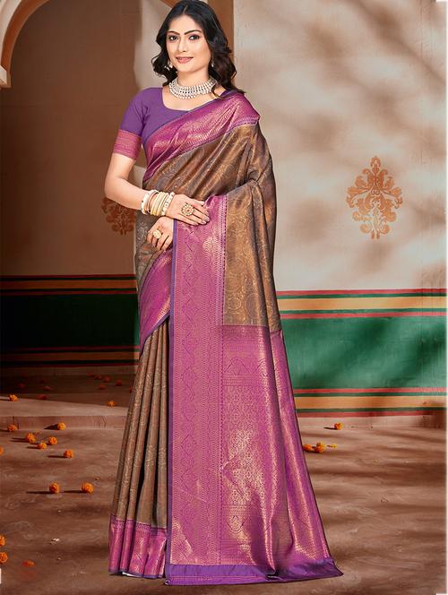 women self design banarasi saree with blouse - 21397424 - Standard Image - 0