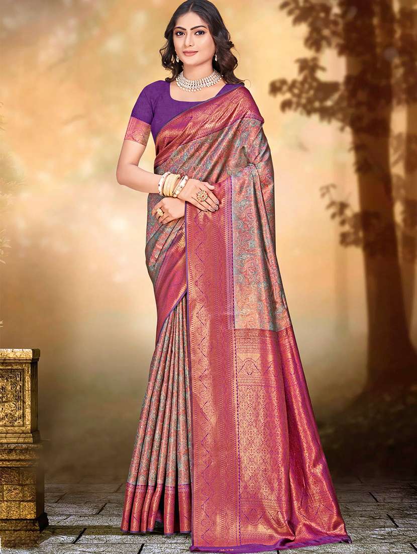women self design banarasi saree with blouse - 21397433 -  Zoom Image - 0