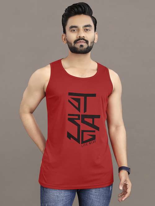 men's typography printed vest - 21397462 -  Standard Image - 0