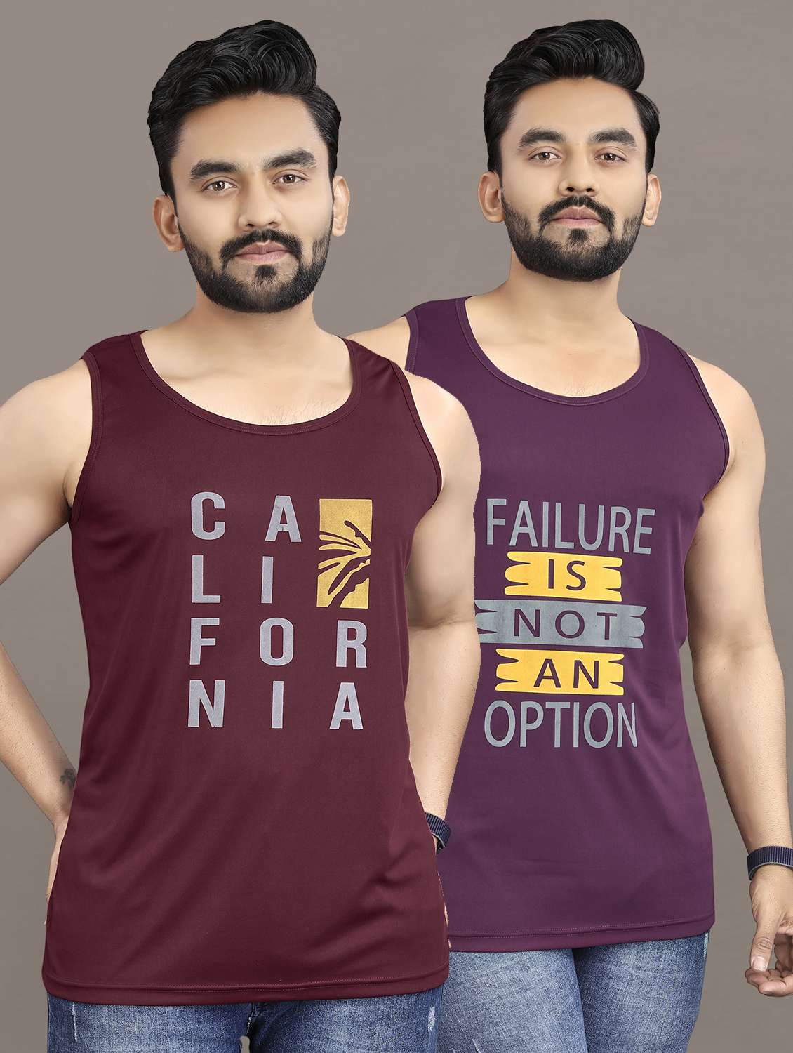 men's pack of 2 printed vest