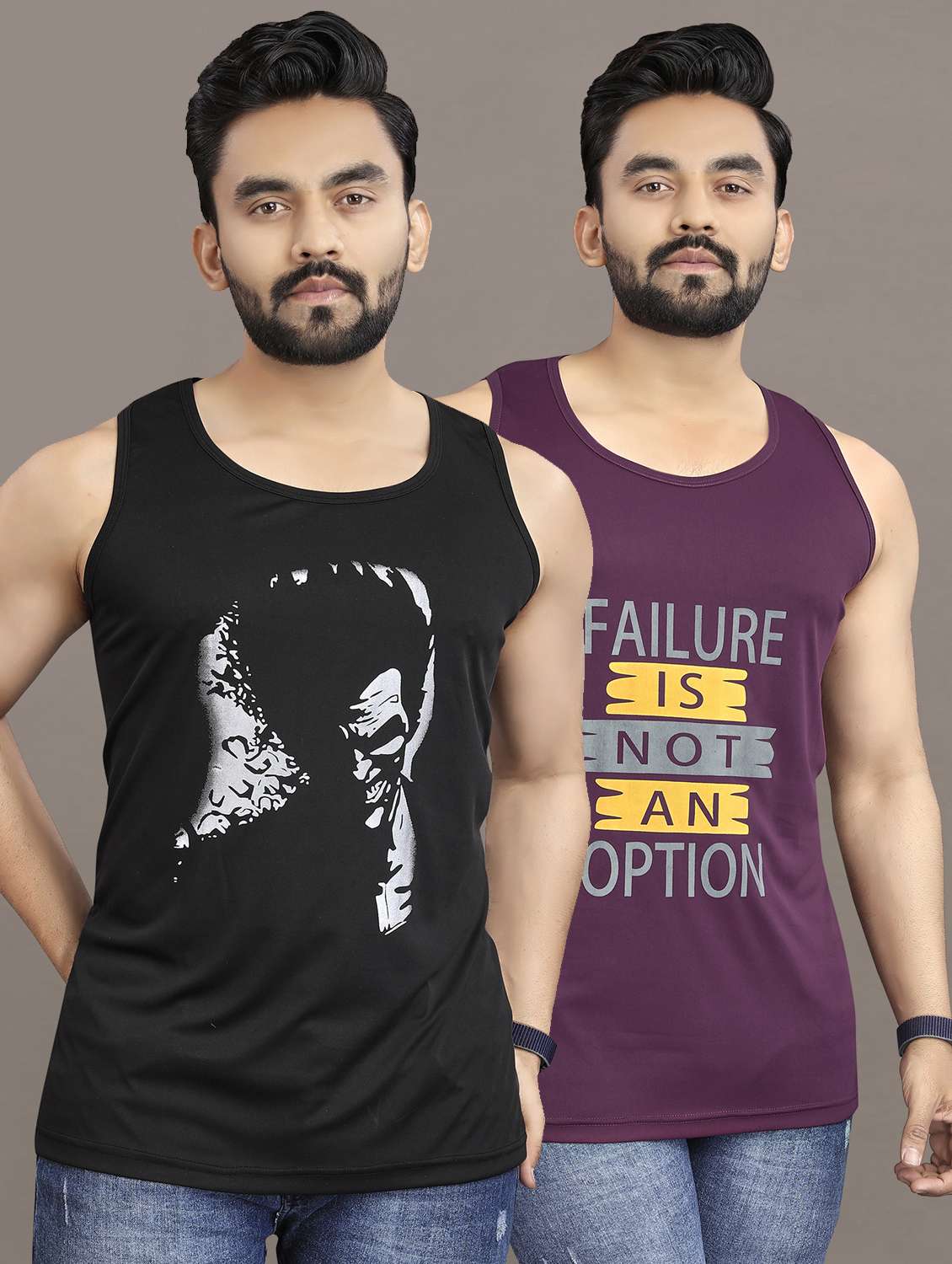 men's pack of 2 printed vest